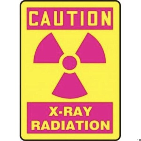 Accuform Radiation & Laser Sign, 10 in H x 7 in W, Dura-Plastic MRAD703XT